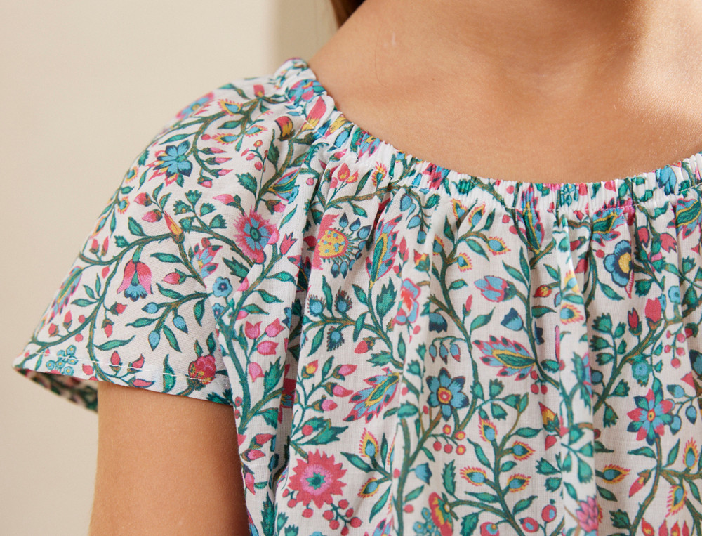 Pyjama short enfant-Fleurs de paradis