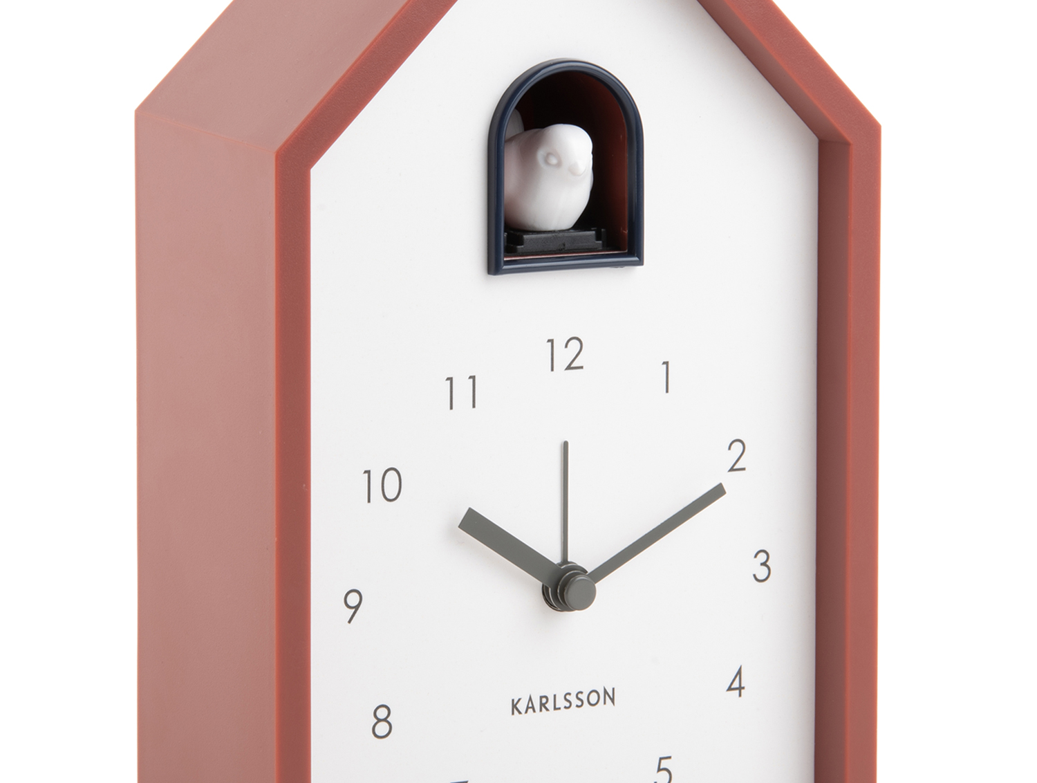Alarm clock Modern Cuckoo red ochre