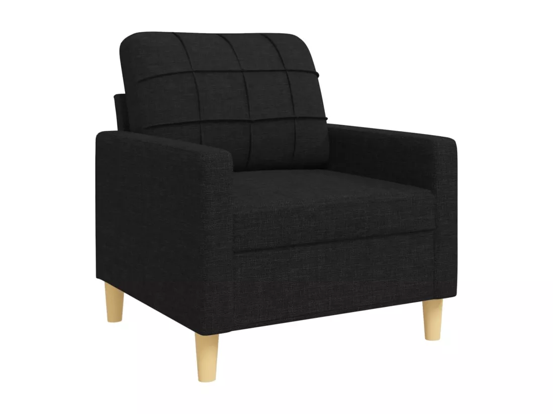 Ensemble de canapés 4 pcs avec repose-pied noir tissu
