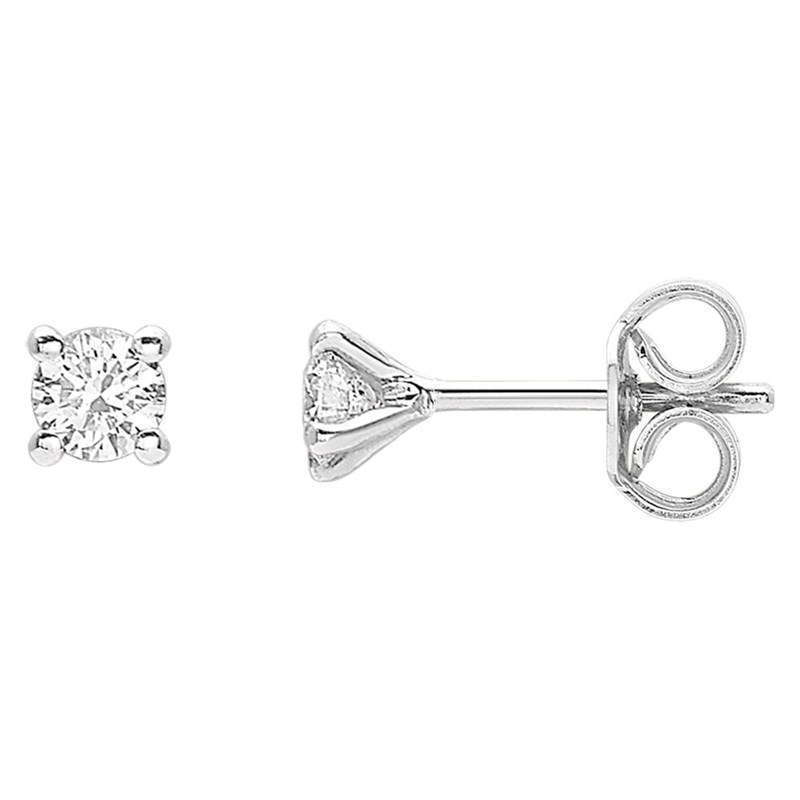 Boucles d'oreilles Diamants 0,16 carats - Or blanc