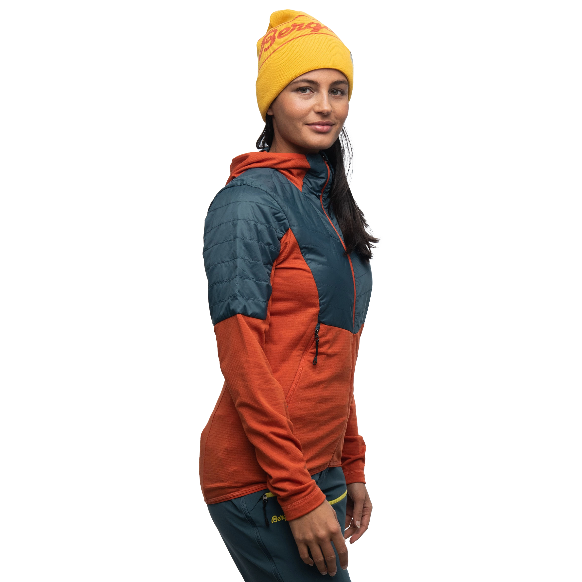 Senja Midlayer Hood W Jacket Brick / Orion Blue