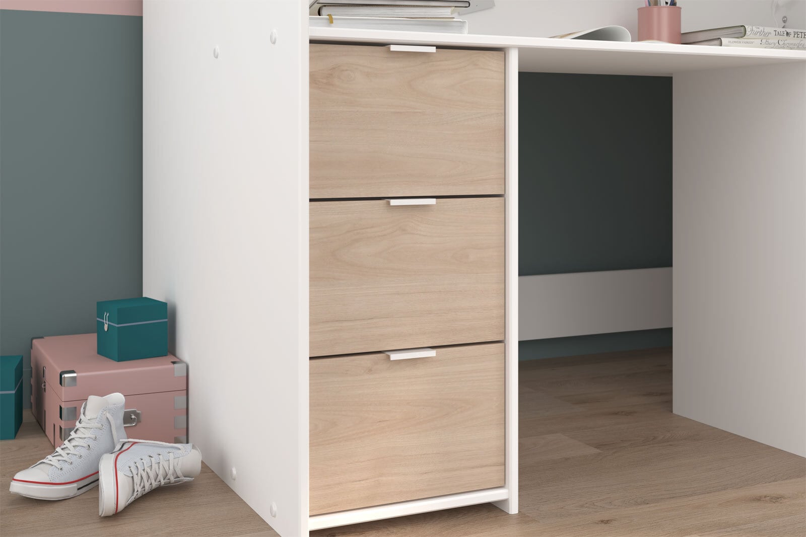 Parisot Hochbett Tom1 weiß / braun