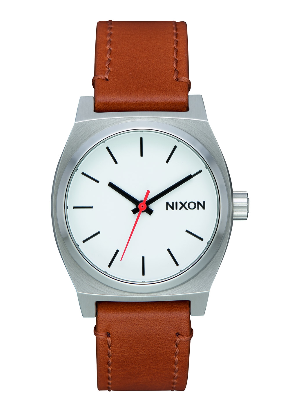Nixon The Medium Time Teller Leather White / Saddle