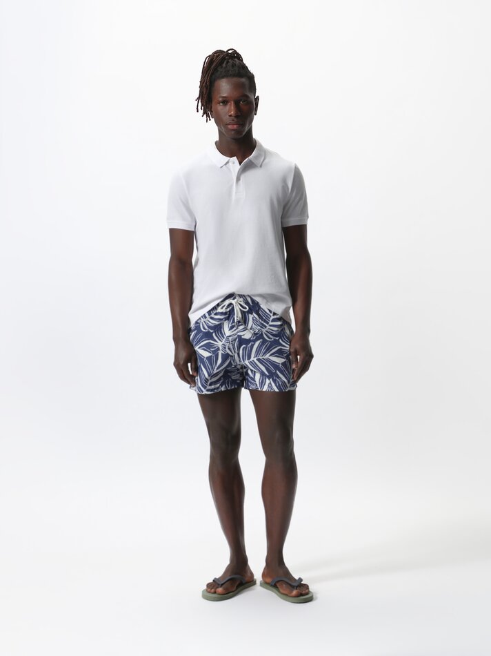 Maiô estampado - Azul-marinho