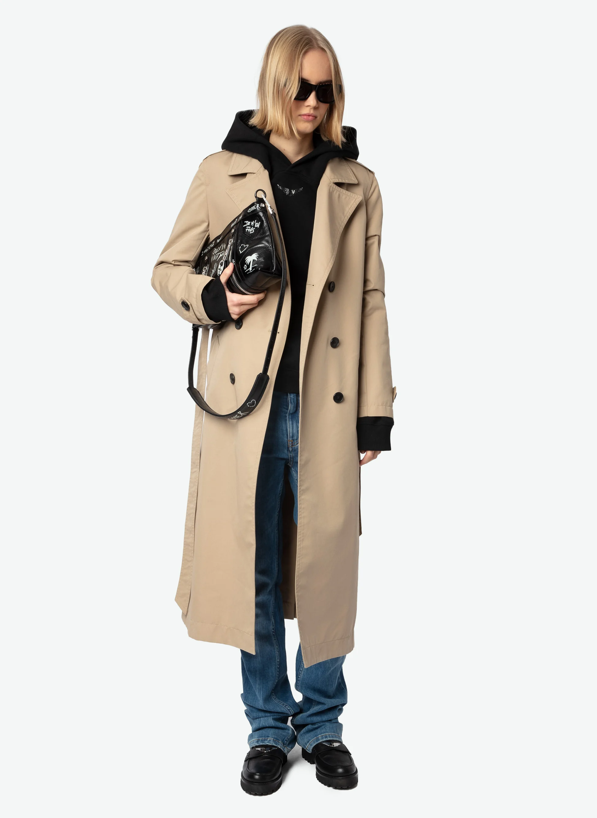 SUNNY - Sac bandoulière en cuir | Noir