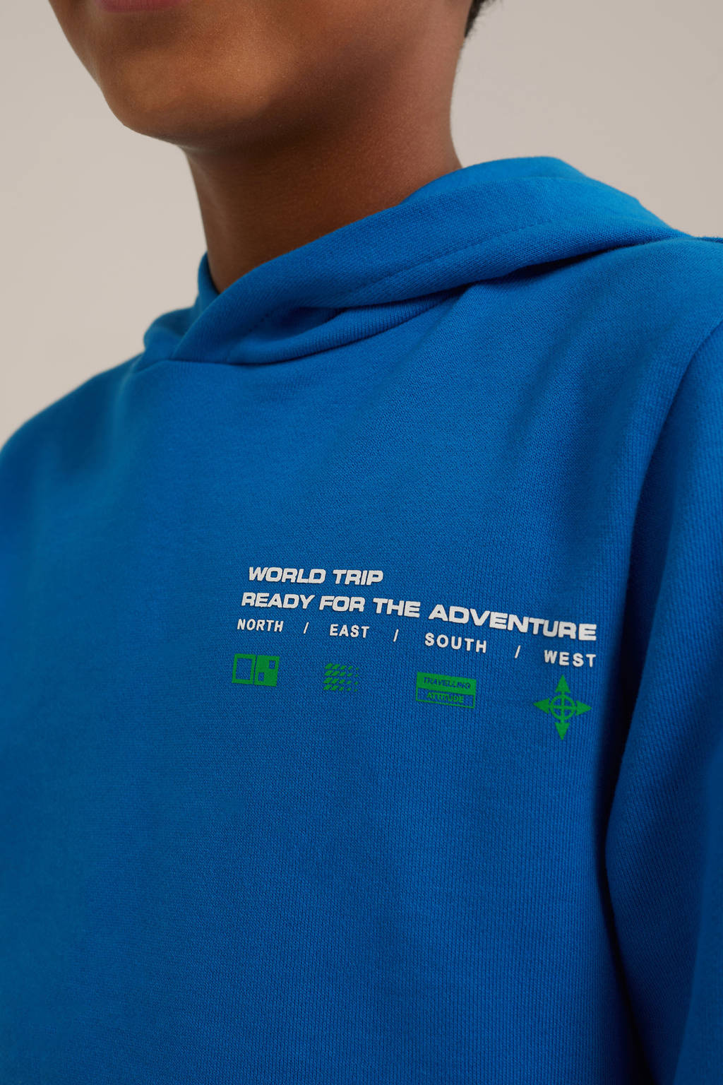 WE Fashion hoodie met backprint blauw