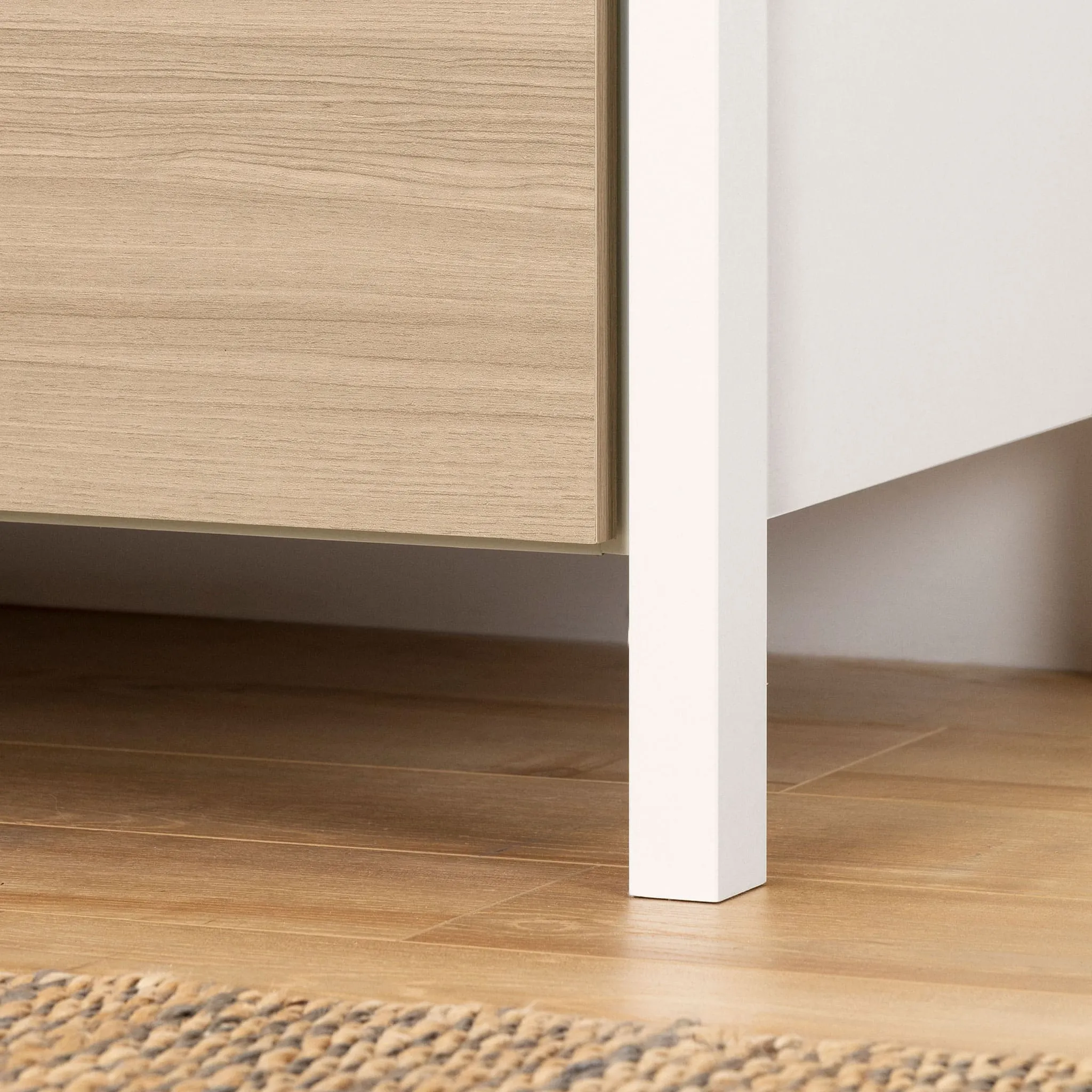 South Shore Bureau double 6 Tiroirs - Munich Blanc et Orme Naturel