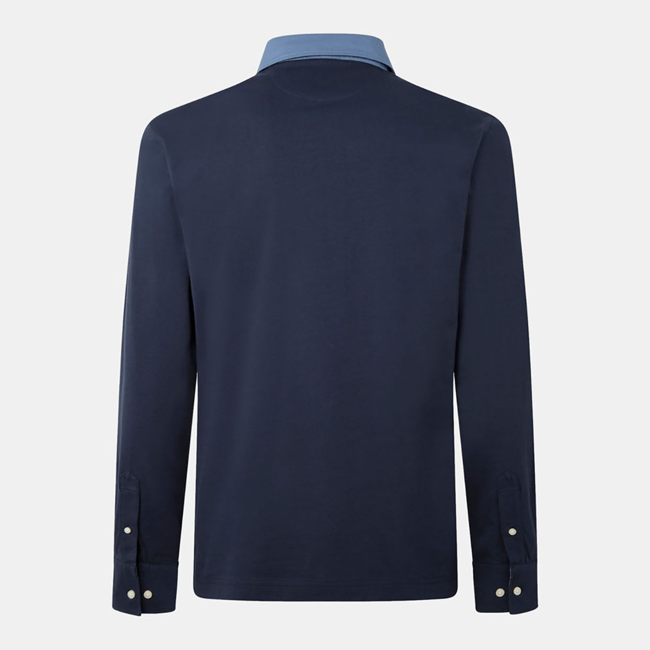 Hackett London Polo Slim Fit Col Chambray bleu marine