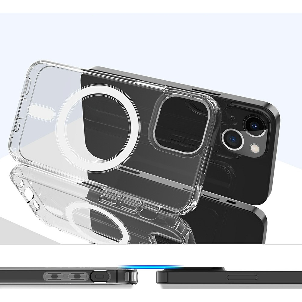 iPhone 13 Mini MagSafe Hybrid Hülle TPU Bumper Acryl Rückseite Air Cushion Fallschutz - Transparent