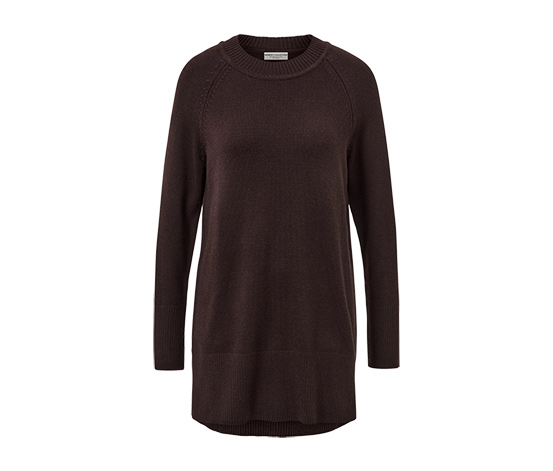 Langer Strickpullover, dunkelbraun