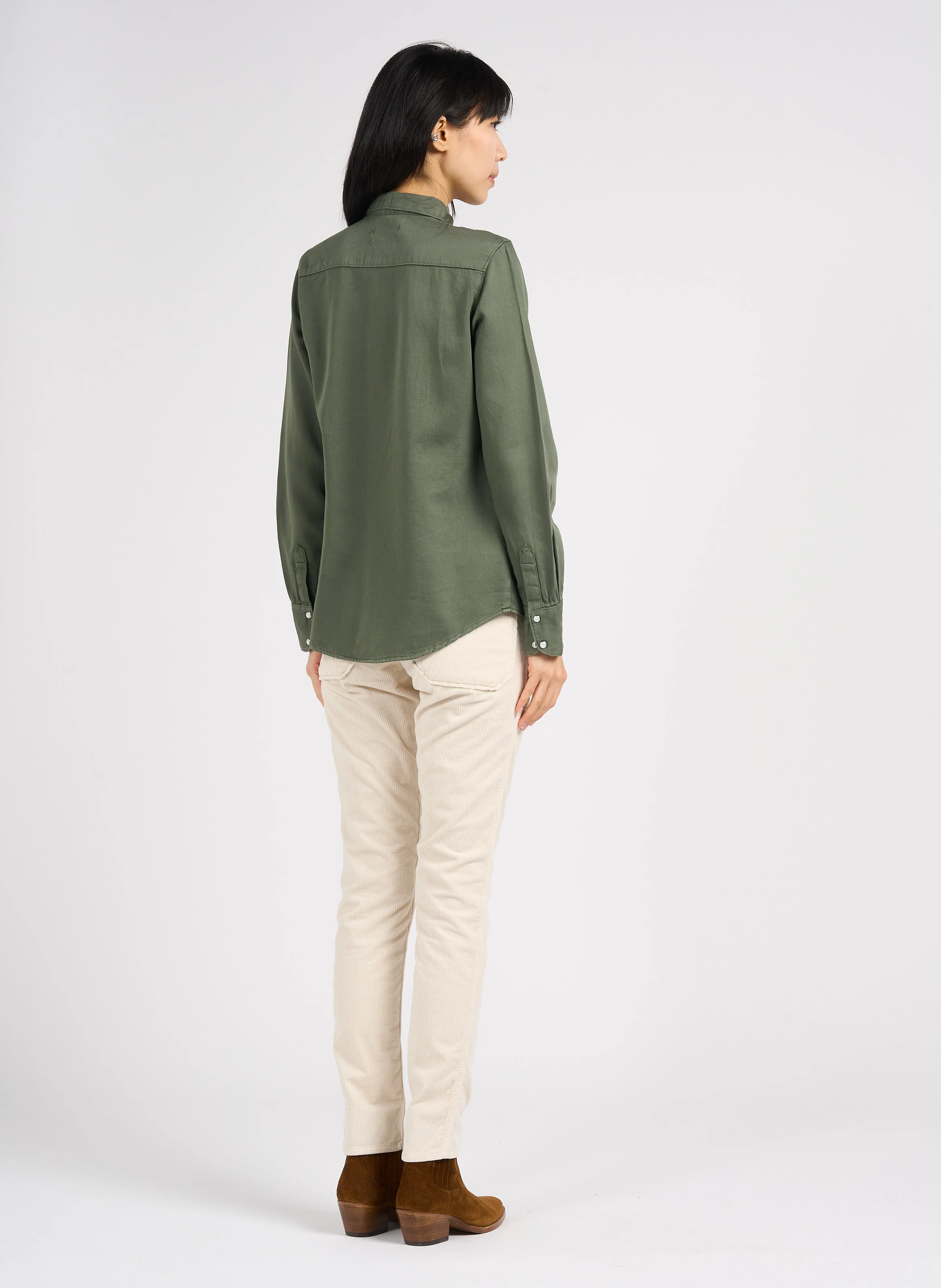 PIERCE - Pantalon slim en velours côtelé | Blanc