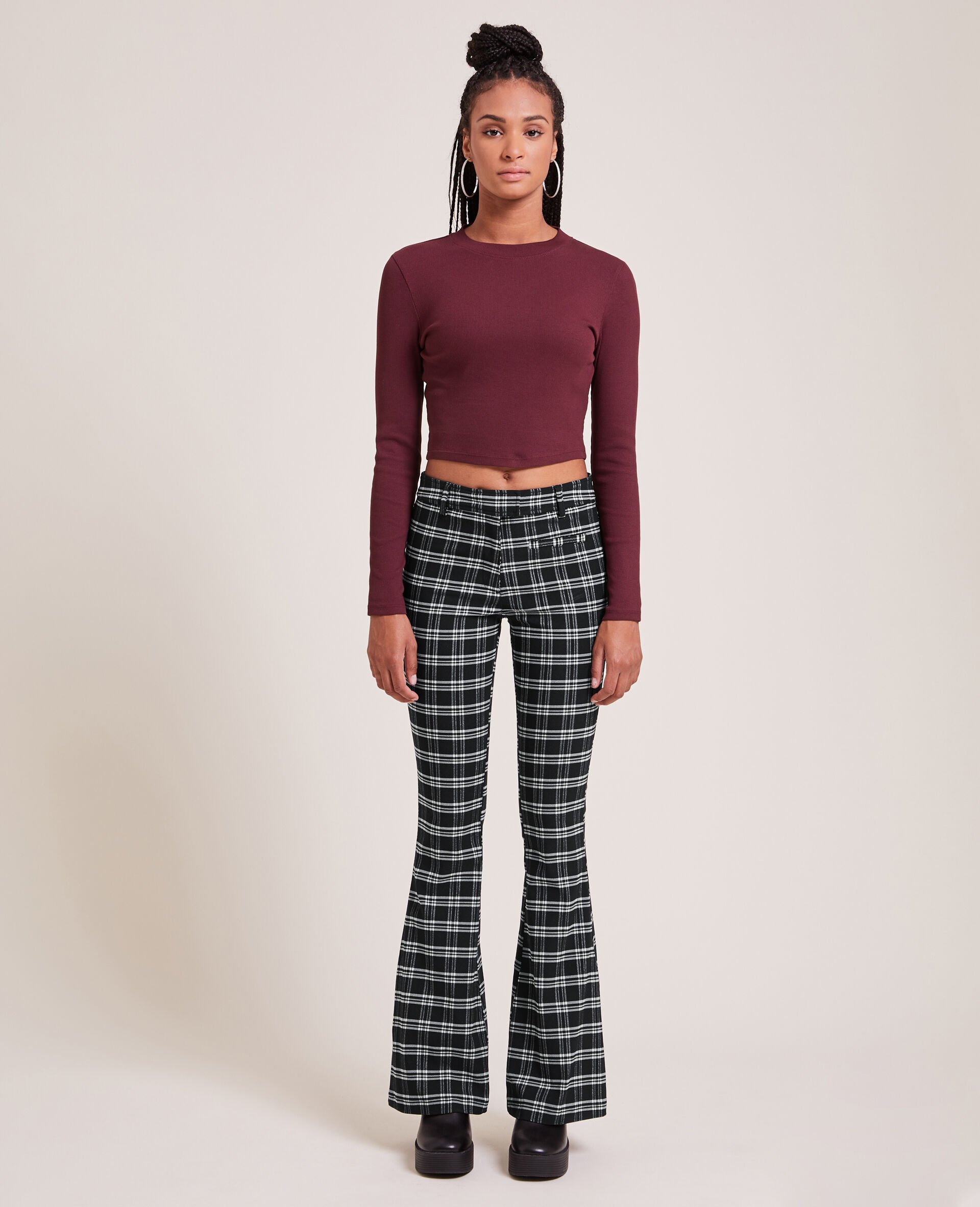 Pantalon flare taille haute - Noir