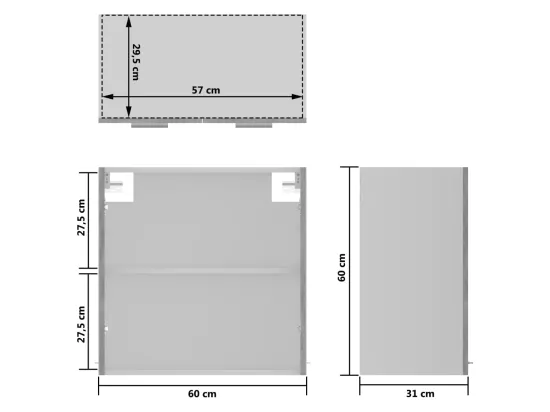 Armoire en verre suspendue 