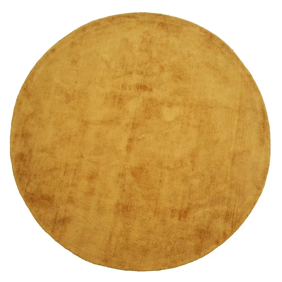 Dutch Lifestyle - Viscose - Vloerkleed - 115cm rond - Geel