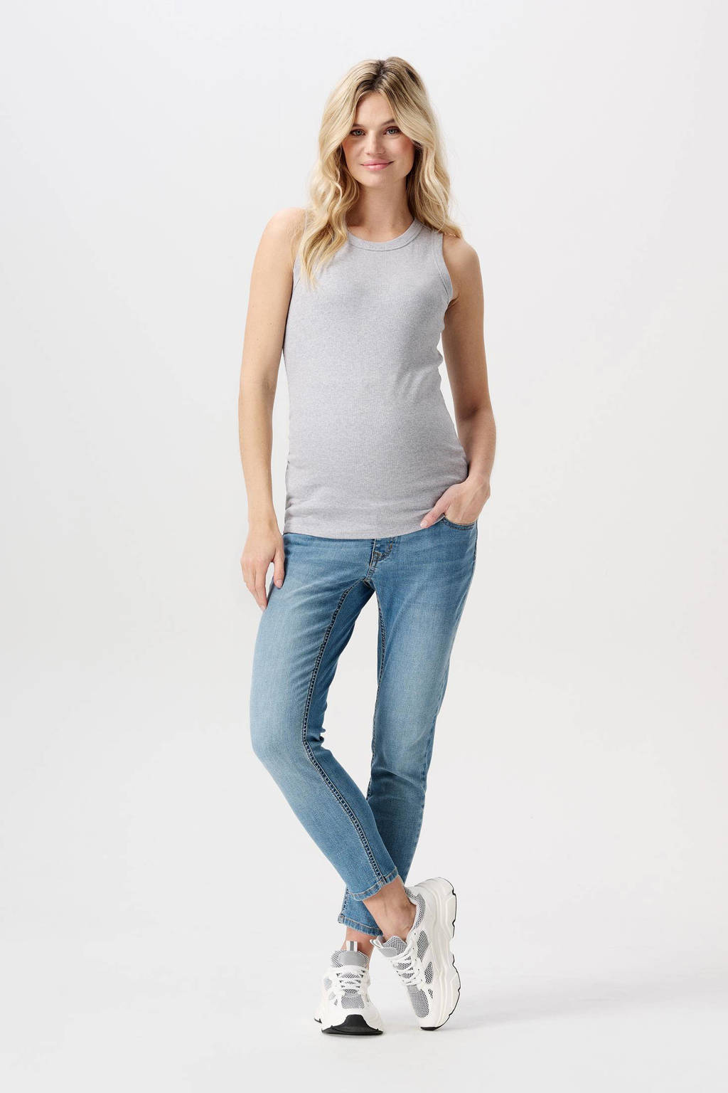 Noppies cropped zwangerschaps slim fit jeans Mila vintage blue