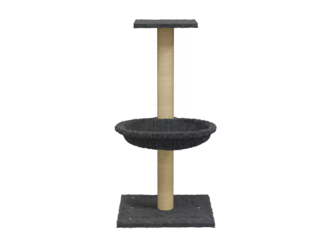 Arbre à chat avec griffoir en sisal Gris foncé 74 cm