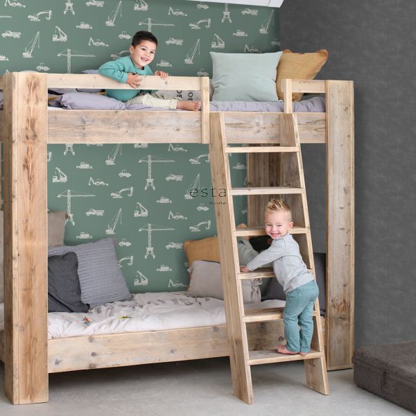Estahome Voertuigen Behang - 0,53 x 10,05 m - Donkerblauw / Wit