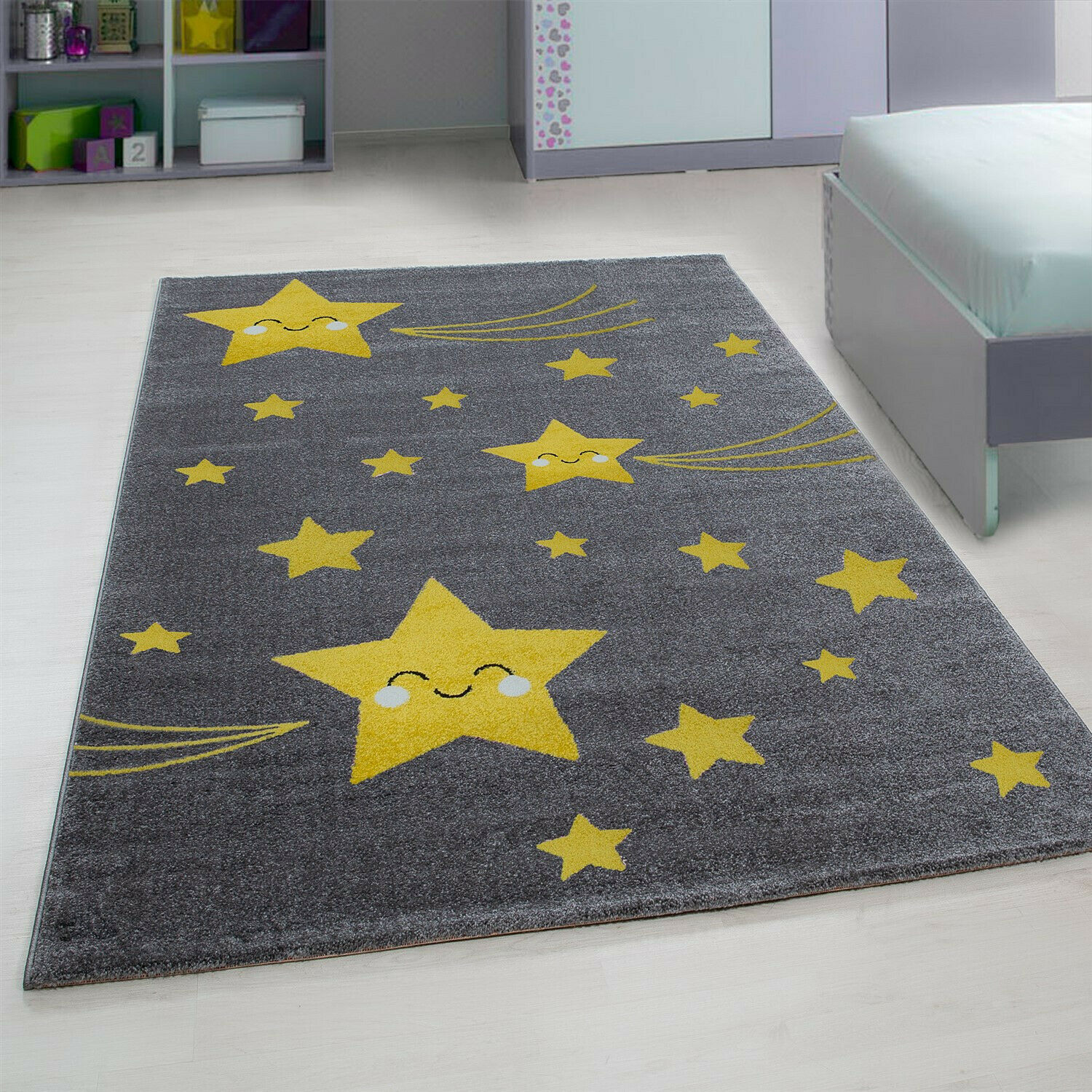 Wunderschöne Kinderteppiche, Teppich mit Stern Motiv Rund /Viereck