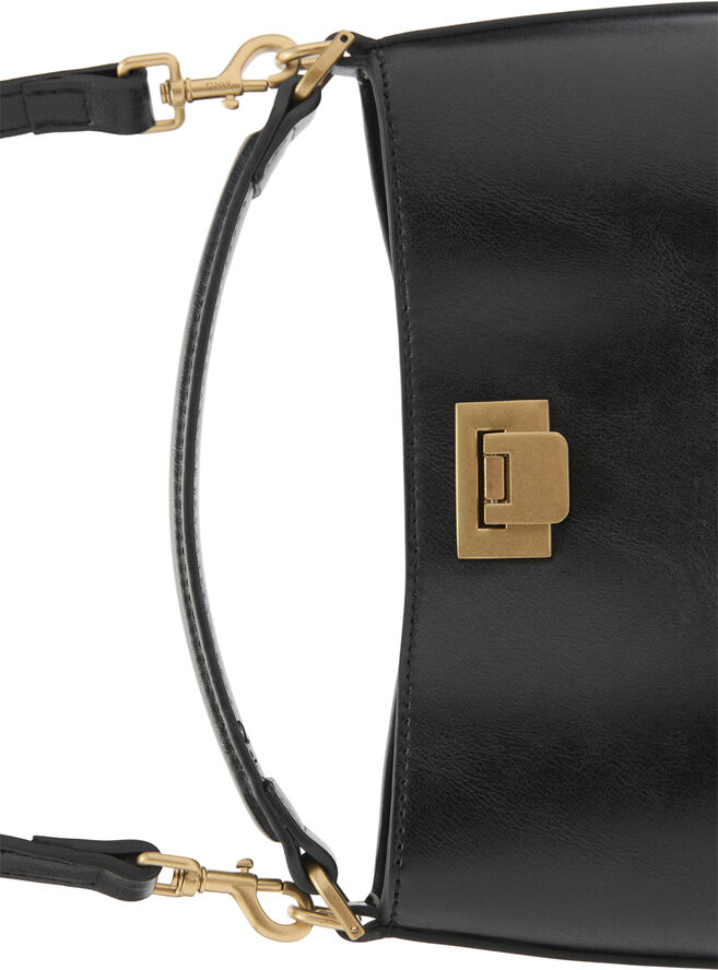 MANGO Mini shopper bag with metallic deta Medium brown