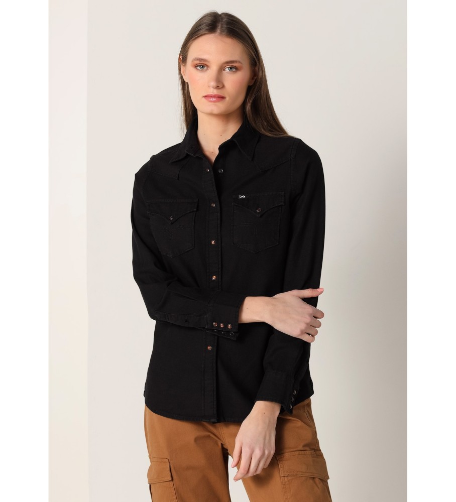Camisa jeans preta Lois