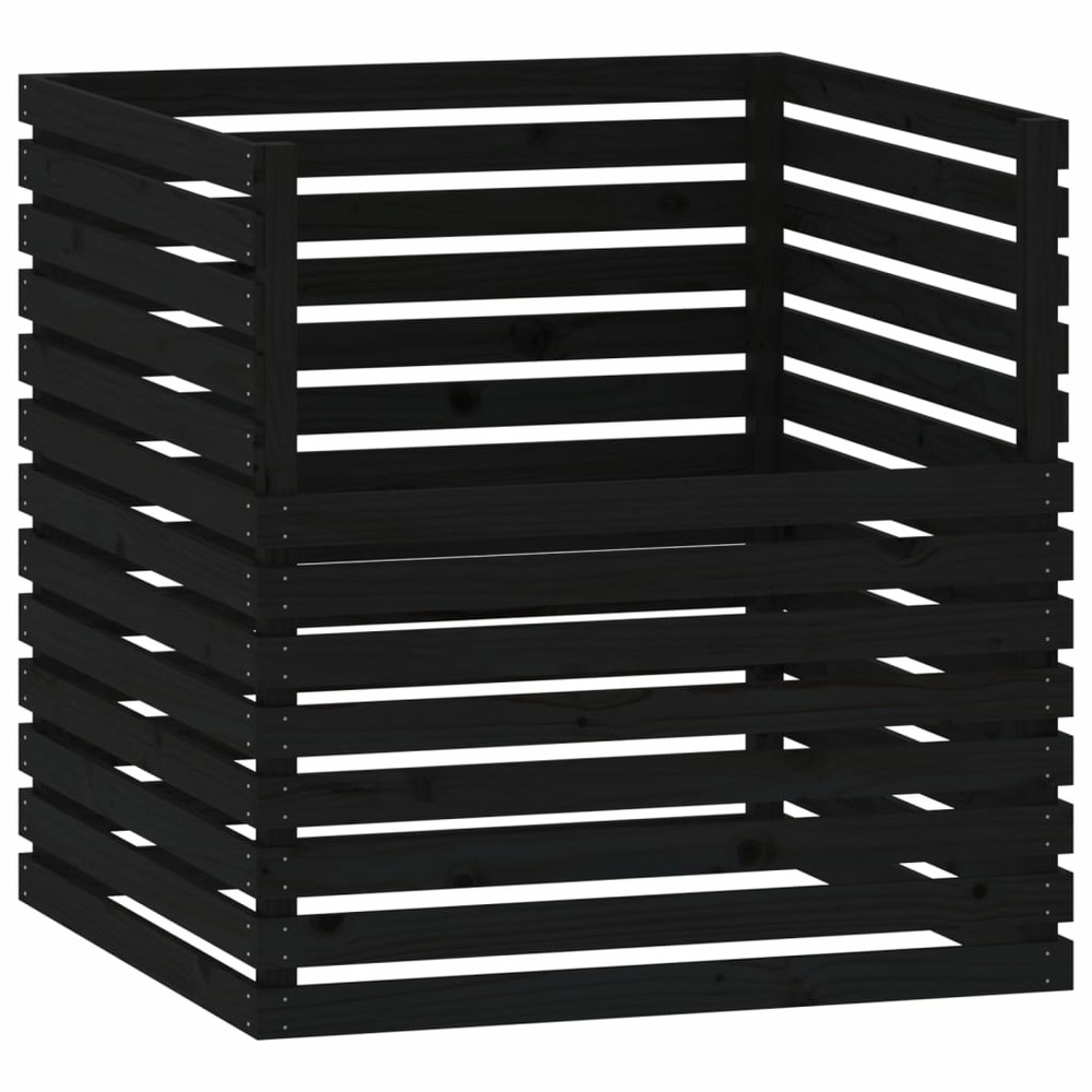 Composteur noir 100x100x102 cm bois massif de pin
