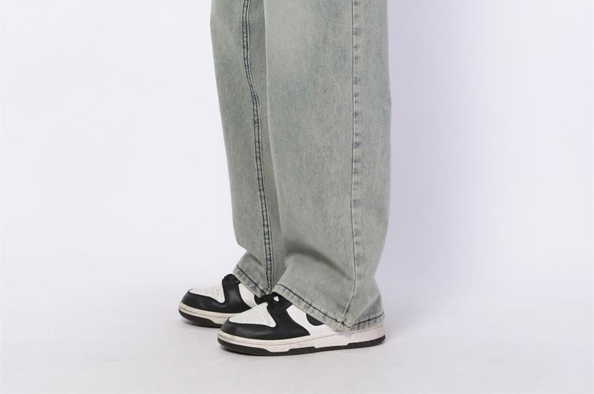 AXEN - Hoge taille gewassen losse jeans