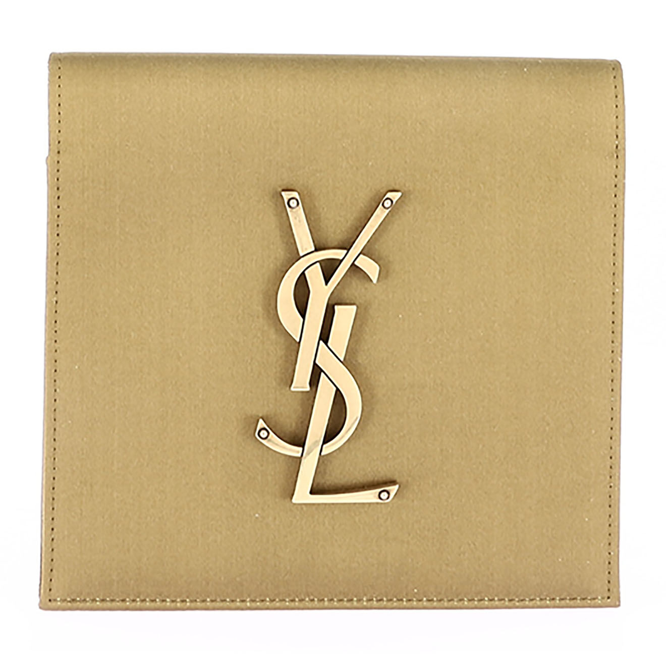 Saint Laurent Pochette en Satin kaki - Neuf sans étiquette - L.13 cm