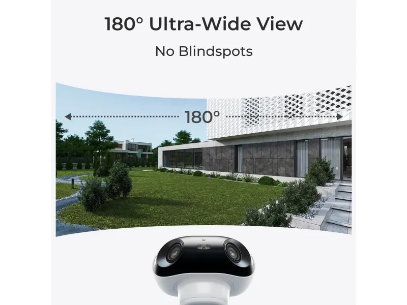 Reolink Argus Series 4 Pro - Netværksovervågningskamera - udendørs - vejrbestandig - farve (Dag/nat) - 8 MP - 5120 x 1440 - 4K - fast brændvidde - audio - trådløs - WiFi - 802.11ax, Bluetooth 5.0 - H.264, H.265