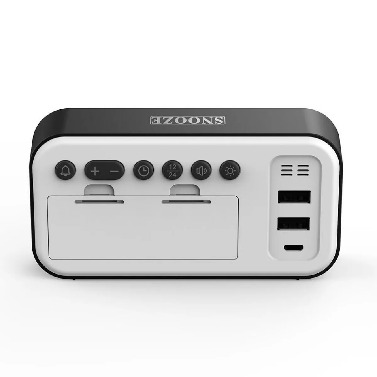 Justgreenbox Réveil USB Multifonctionnel - Noir