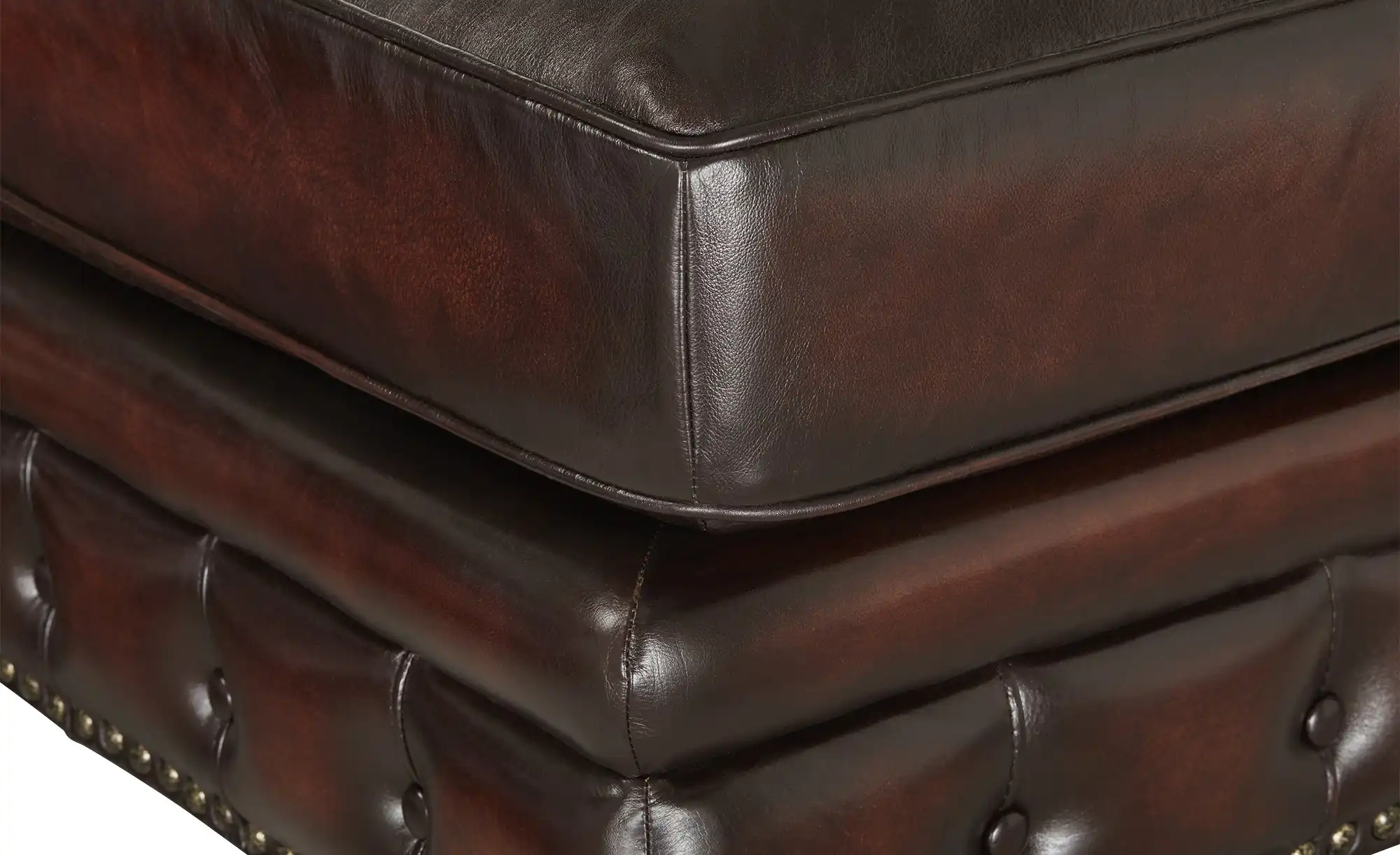 uno Ecksofa Bezug aus Echtleder Chesterfield