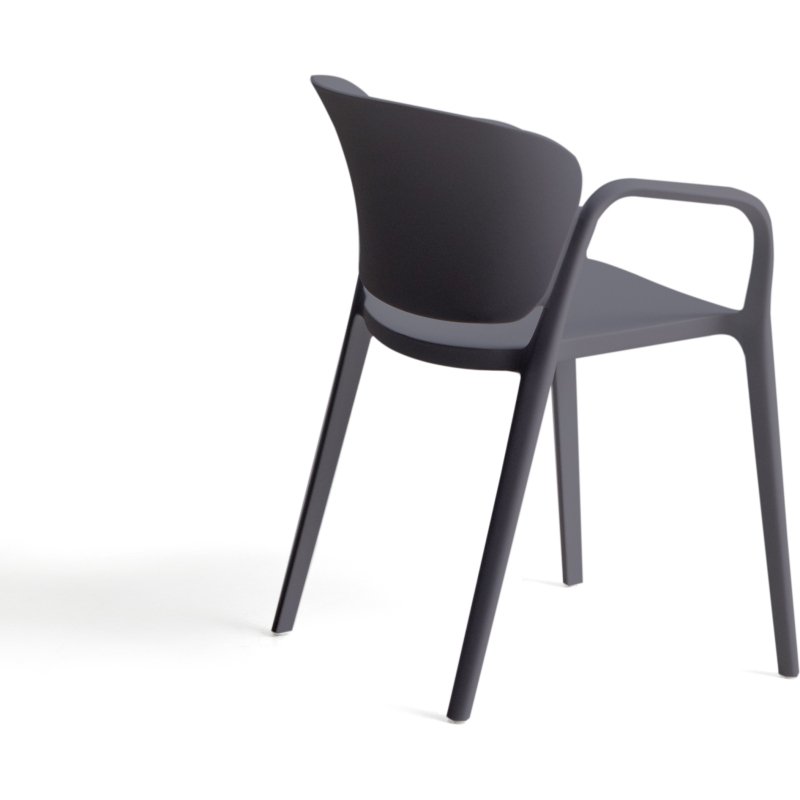 Chaise empilable d’extérieur Ania gris foncé