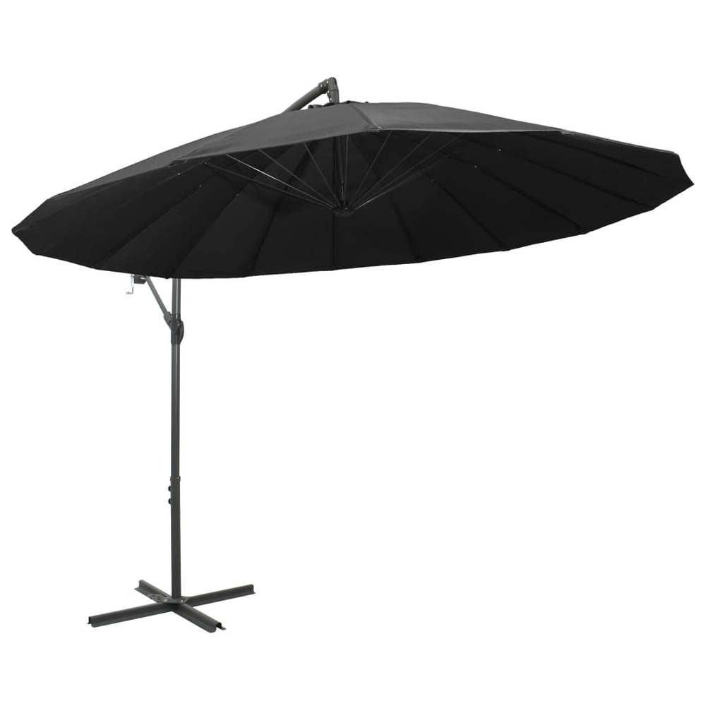 Parasol suspendu 3 m mât en aluminium anthracite