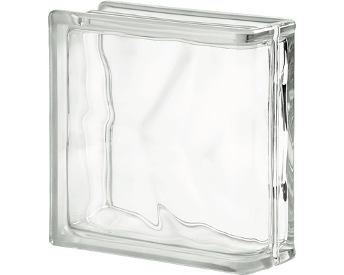 Glazen blok wolk eindblok wit 19 x 19 x 8 cm