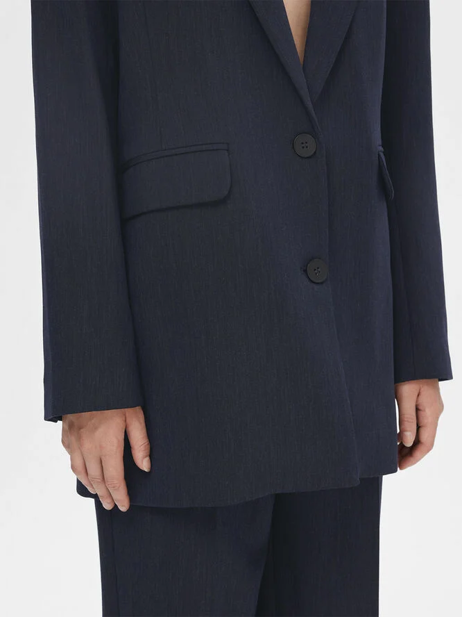 Selected Femme SLFRITA LS RELAXED BLAZER D SAP MEL Dark sapphire/melange