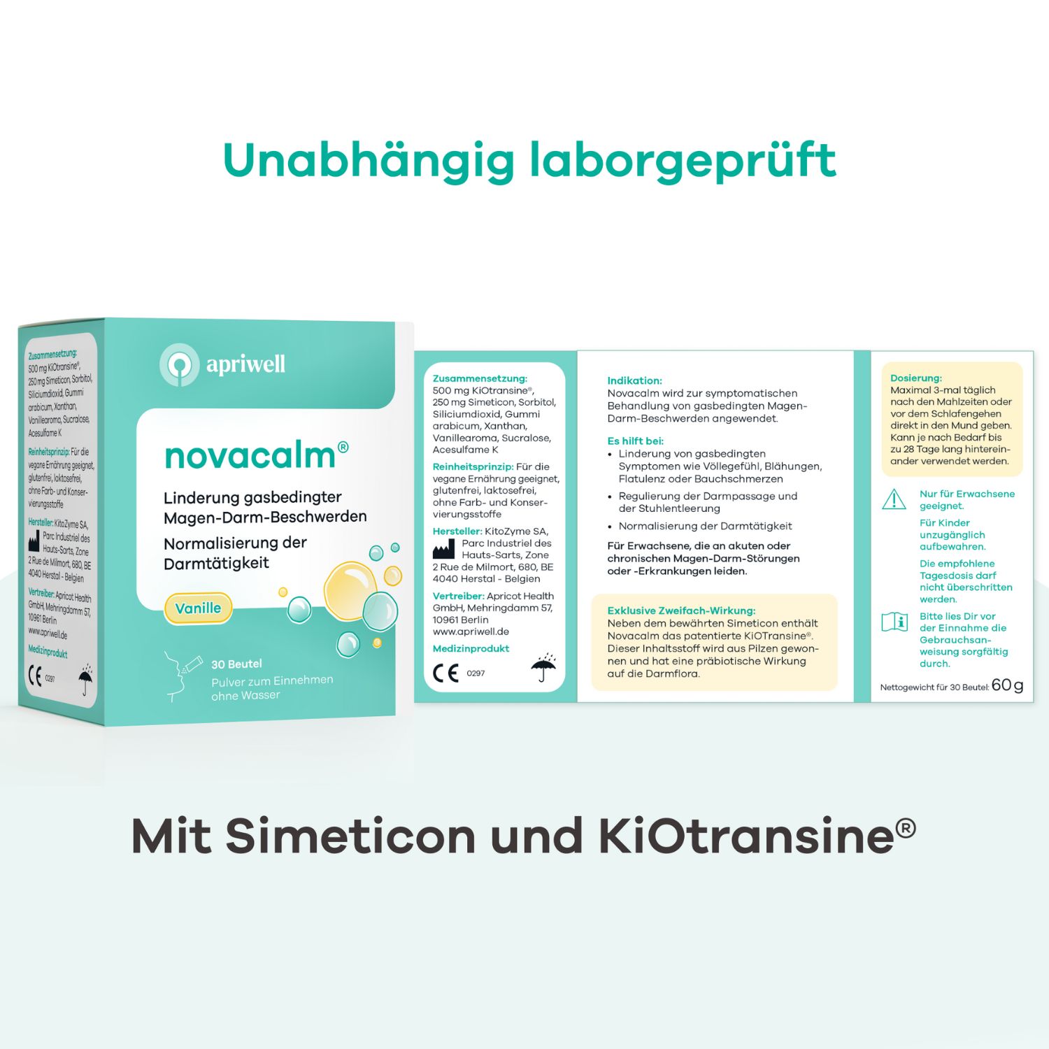 Apriwell Novacalm  bei gasbedingten Magen-Darm-Beschwerden
