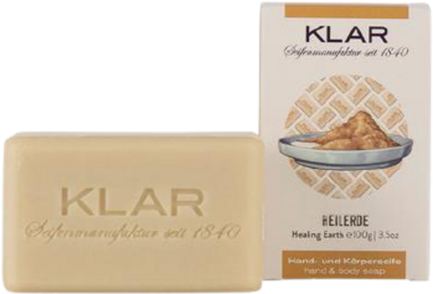 KLAR  Hand- und Körperseife Heilerde, 100 g