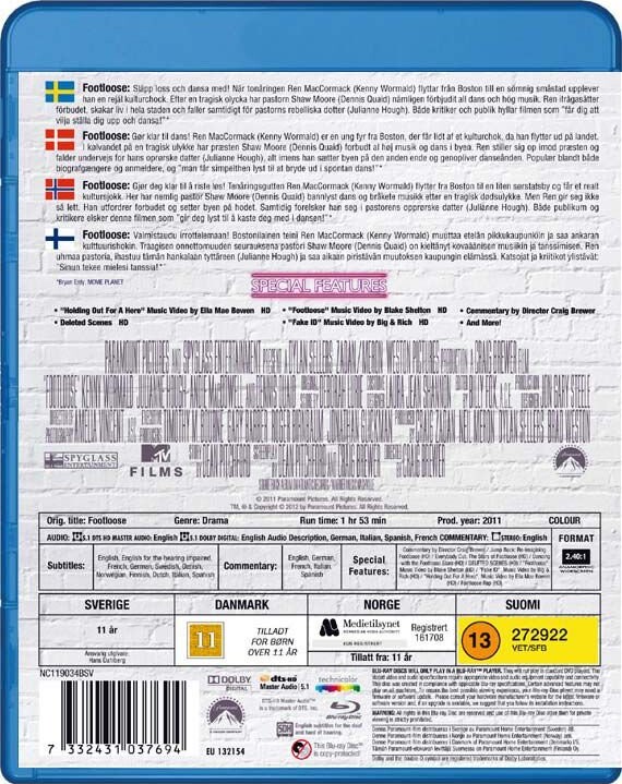 Footloose - Kenny Wormald - 2011 - Blu-Ray