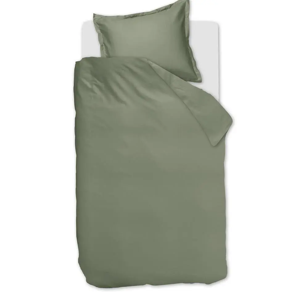 Ambiante Satin Uni dekbedovertrek - 140x200/220 - Groen