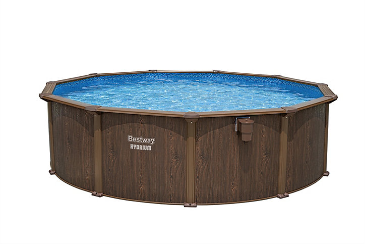 Piscine tubulaire bois rond Hydrium Bestway ⌀490 x H.130 cm