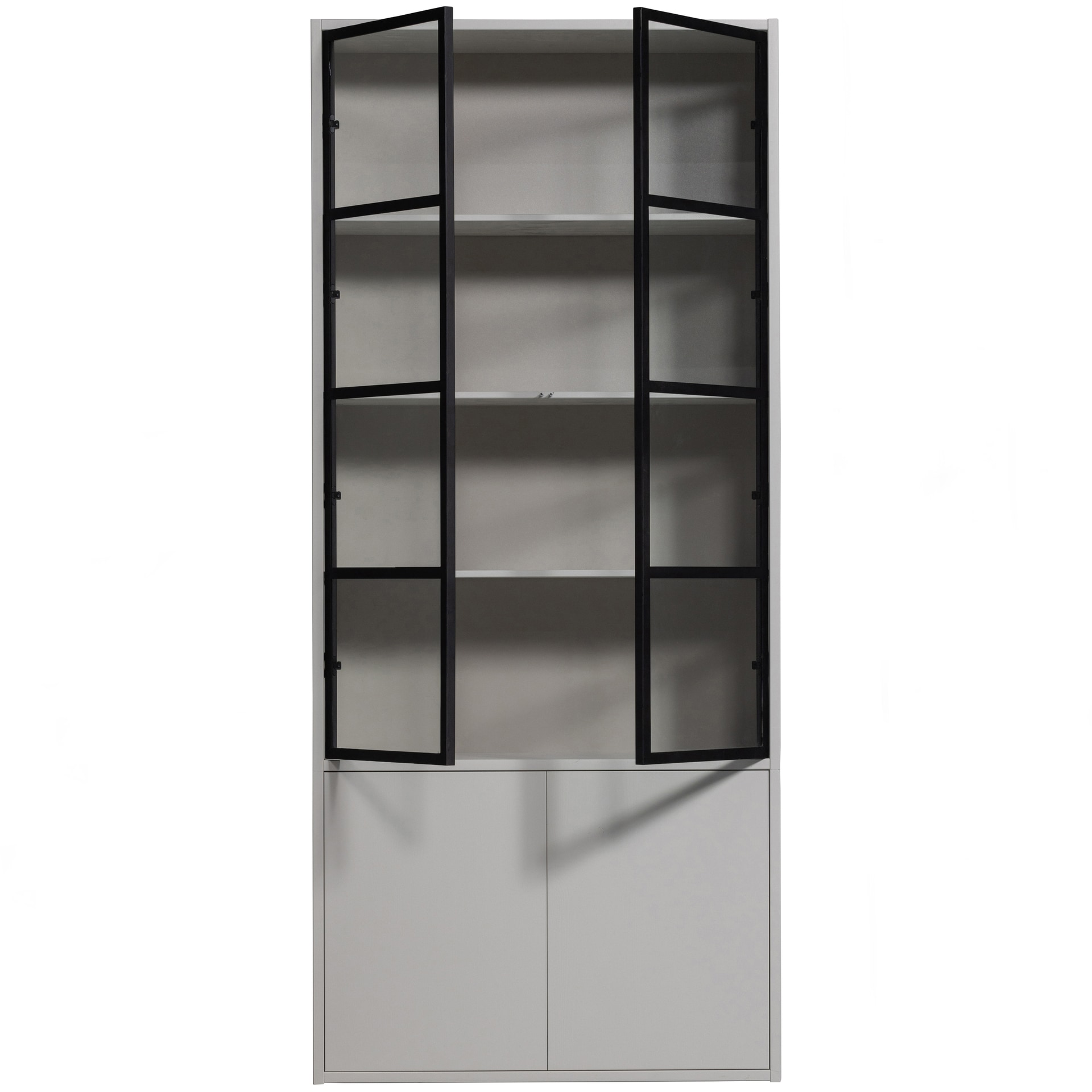 Vitrine BASIC 101 x 230 cm nebelgrau/schwarz
