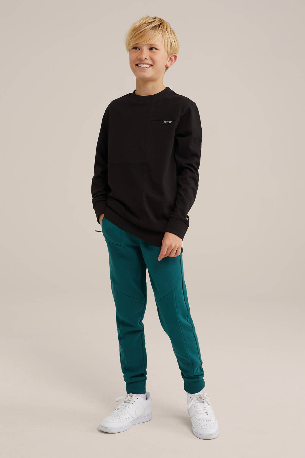 Salty Dog slim fit joggingbroek donkergroen
