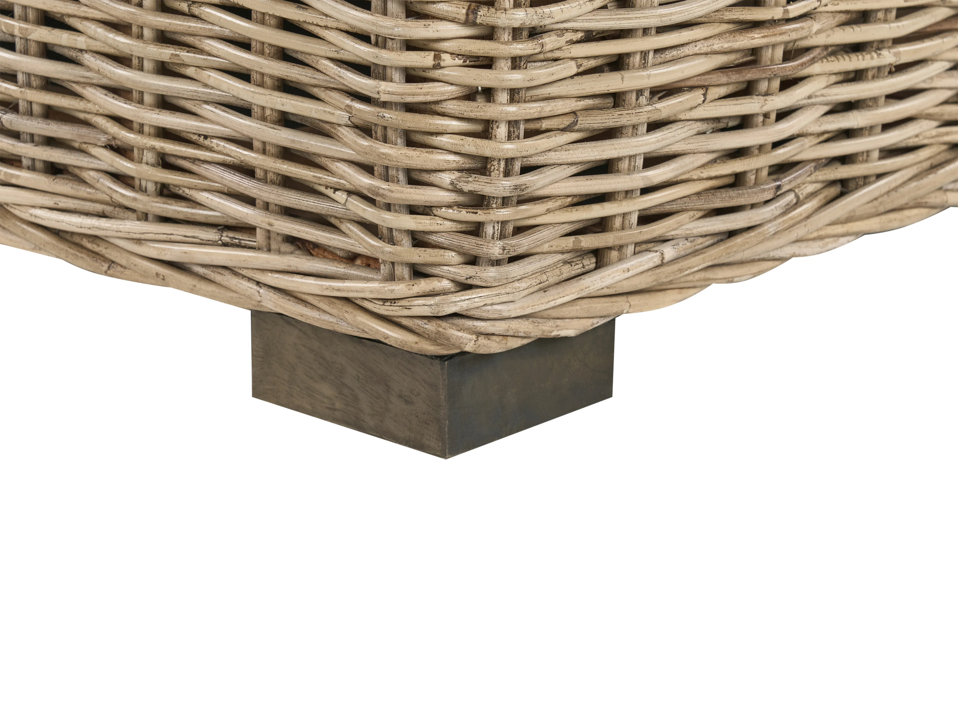 Loungeset met tafel 4-zits VARALLO linkszijdig modulair Rotan Grijs