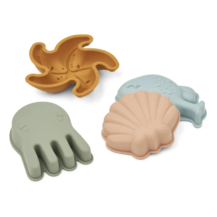 Liewood Moules Gill en silicone pour la plage - Set de 4 | Mermaids/Sandy