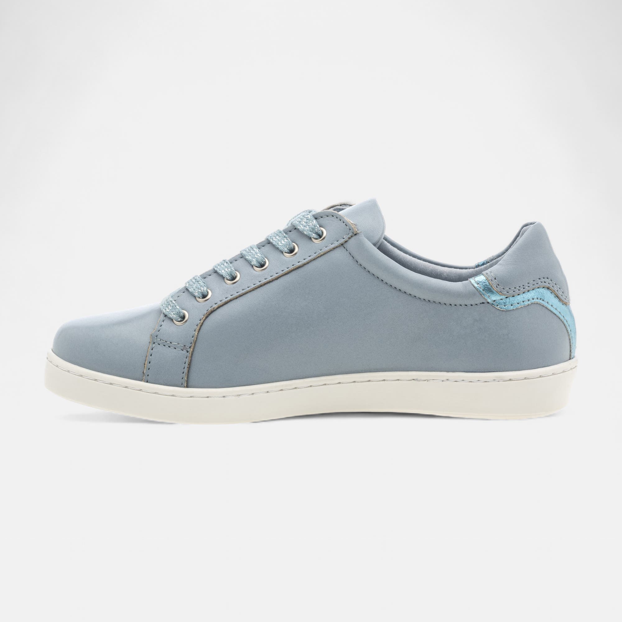 Baskets basses Femme en cuir bleu