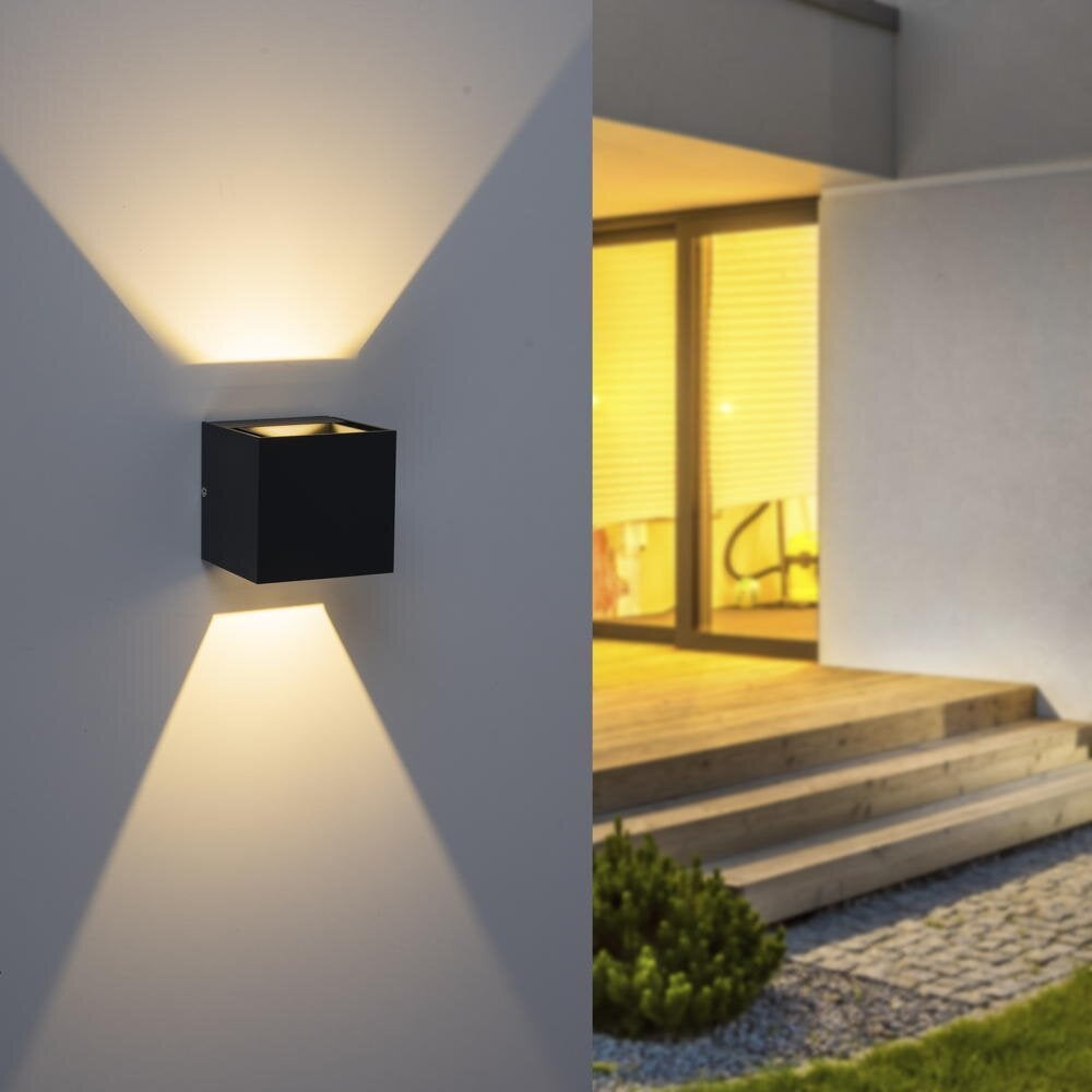LED wandlamp blok in antraciet 2x 3,25W 420lm IP54