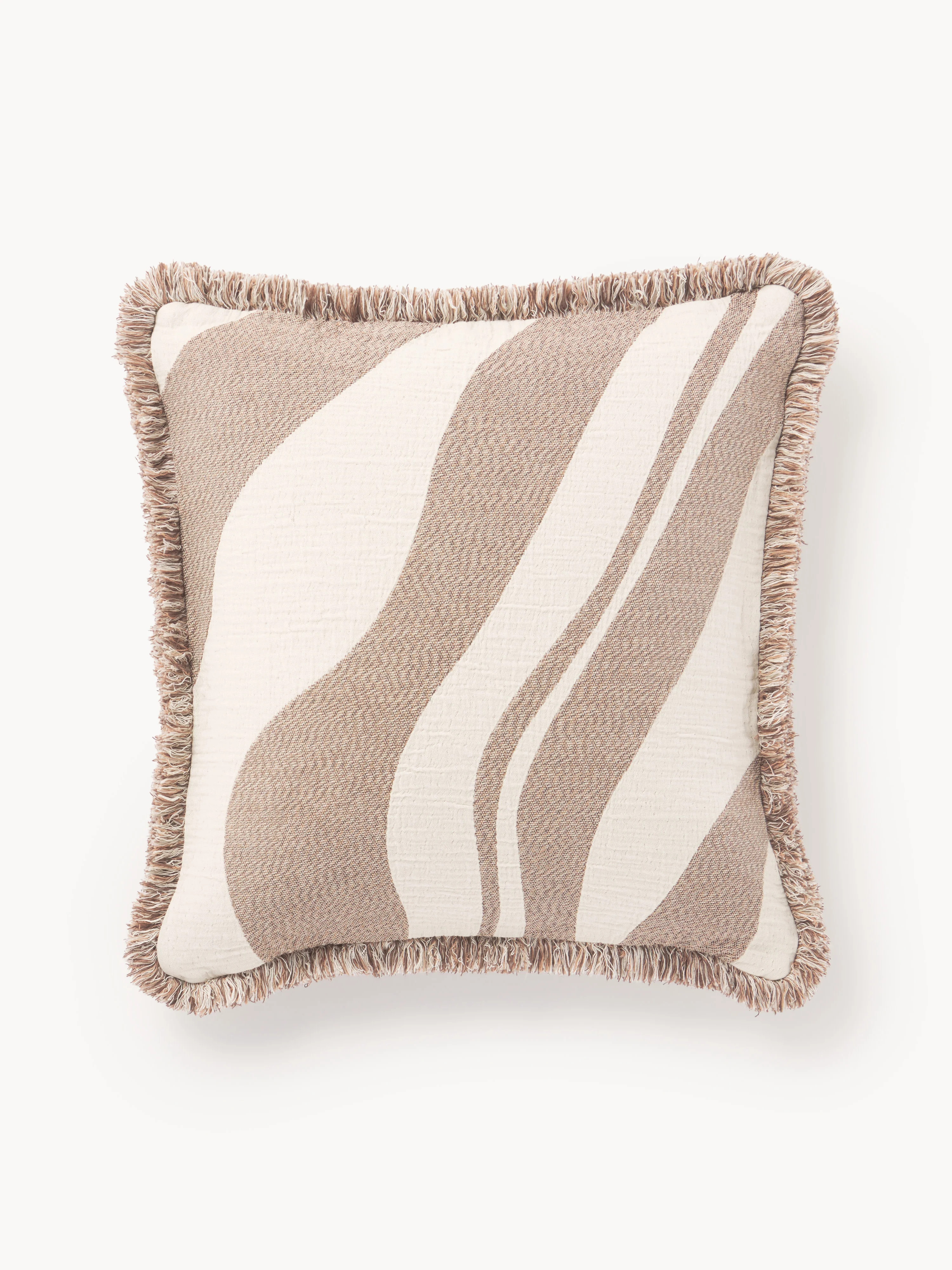 Jacquard kussenhoes Rui met franjes