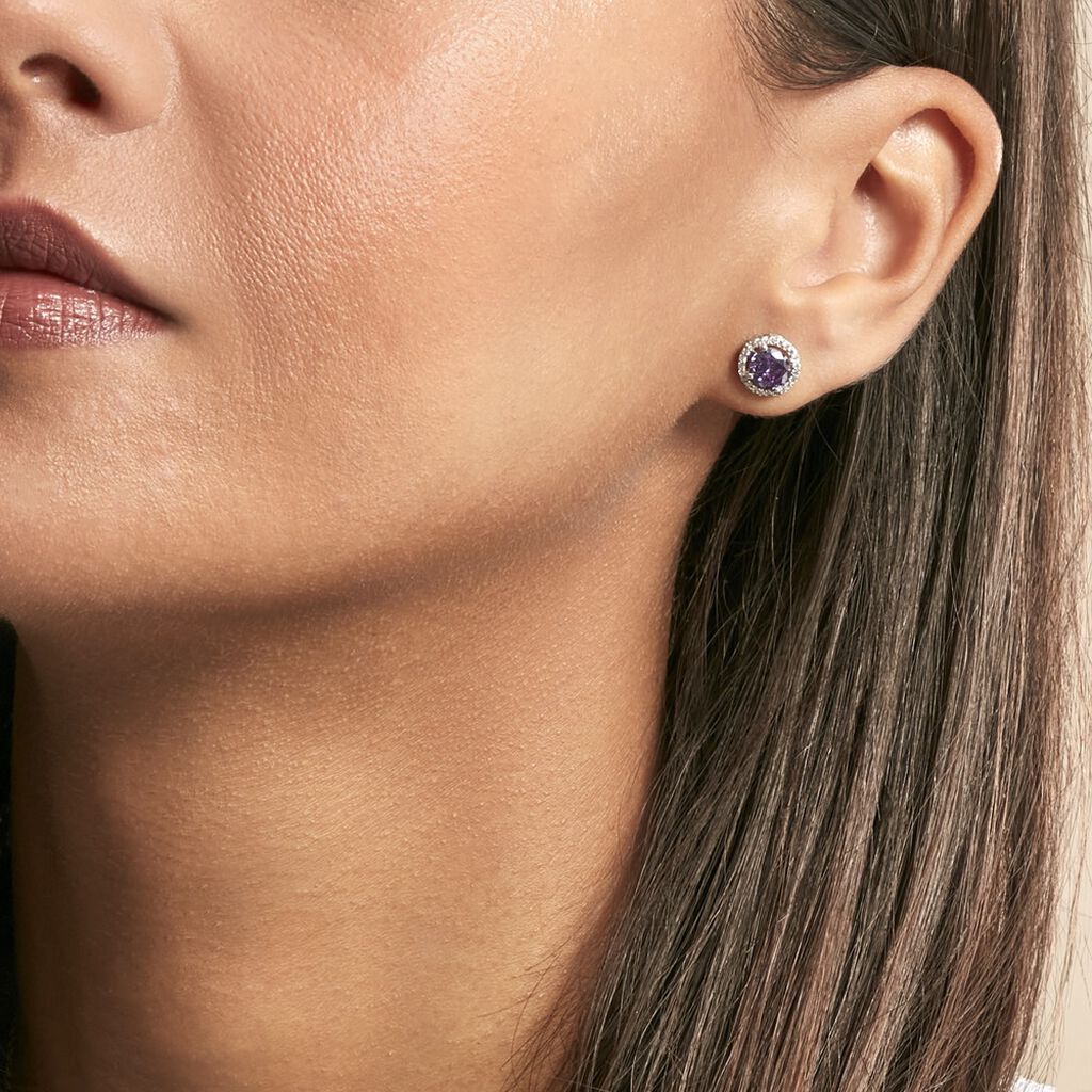 Boucles D'oreilles Puces Rio Argent Blanc Oxyde