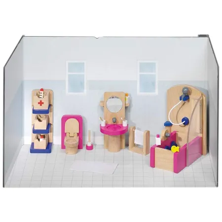goki Puppenmöbel Badezimmer 22-teilig