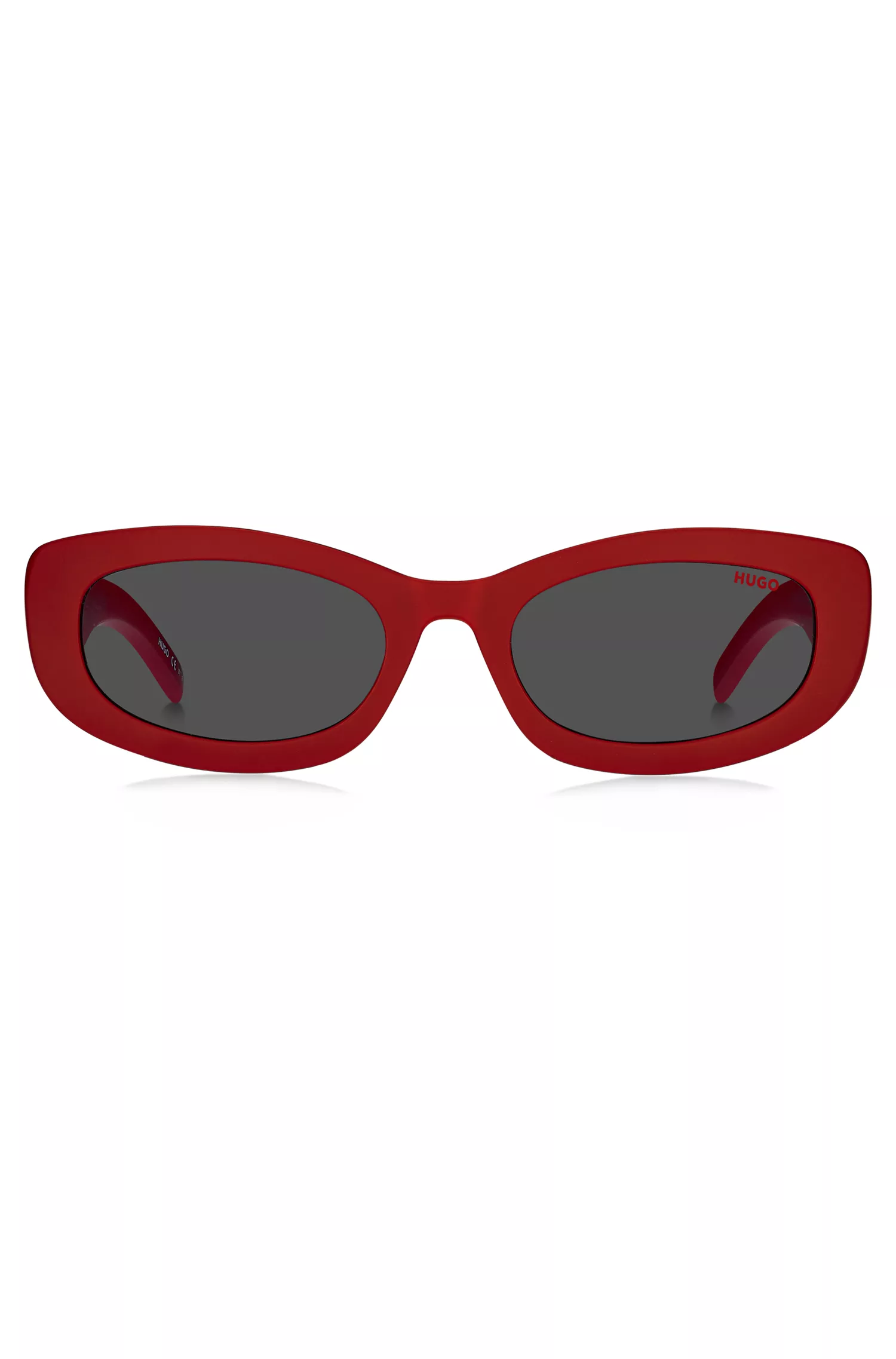Óculos de sol HUGO Red-Red com hastes personalizadas com a marca.