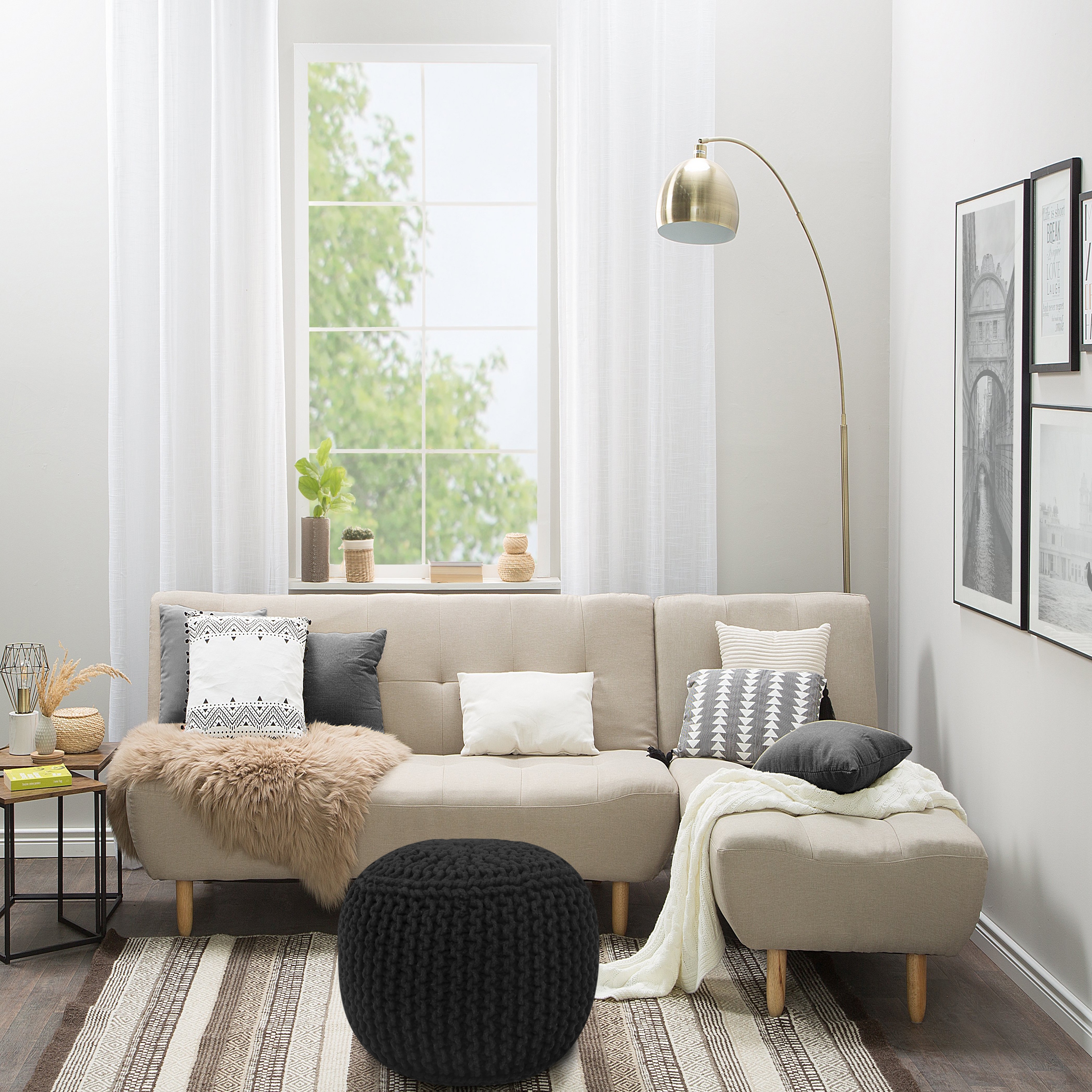 Pouf RAMILA schwarz